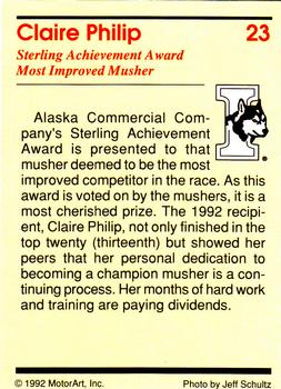 1992 MotorArt Iditarod Sled Dog Race #23 Most Improved Back
